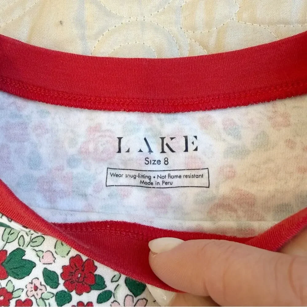 LAKE Pajamas PJ Top Sz Girls 8
